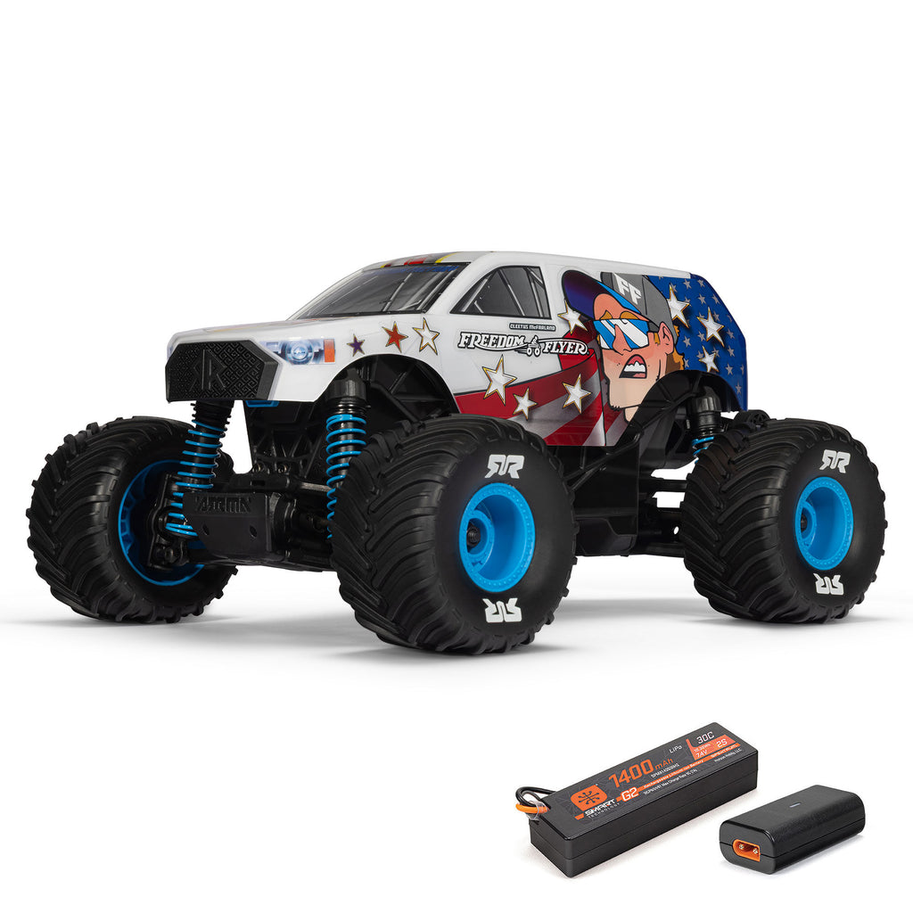 ARA2130FF 1/16 FREEDOM FLYER GROM 4X4 RTR Brushed Monster Truck (Battery & Charger Included), White