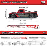 ARA2315ST1   1/12 INFRACTION GROM 3S 4X4 Ready-To-Run Brushless All-Road Street Bash (Battery & Charger Included), Red/Black