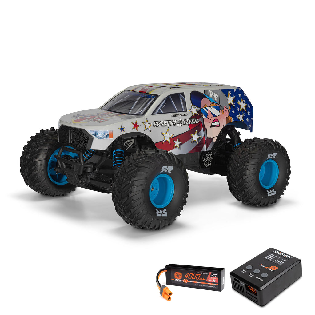 ARA3530SFF 1/10 FREEDOM FLYER 223S 2WD RTR Brushless Monster Truck (Battery & Charger Included), White