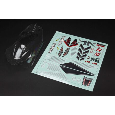 ARA402270   1/8 Clear Body with Decals: TYPHON 4X4