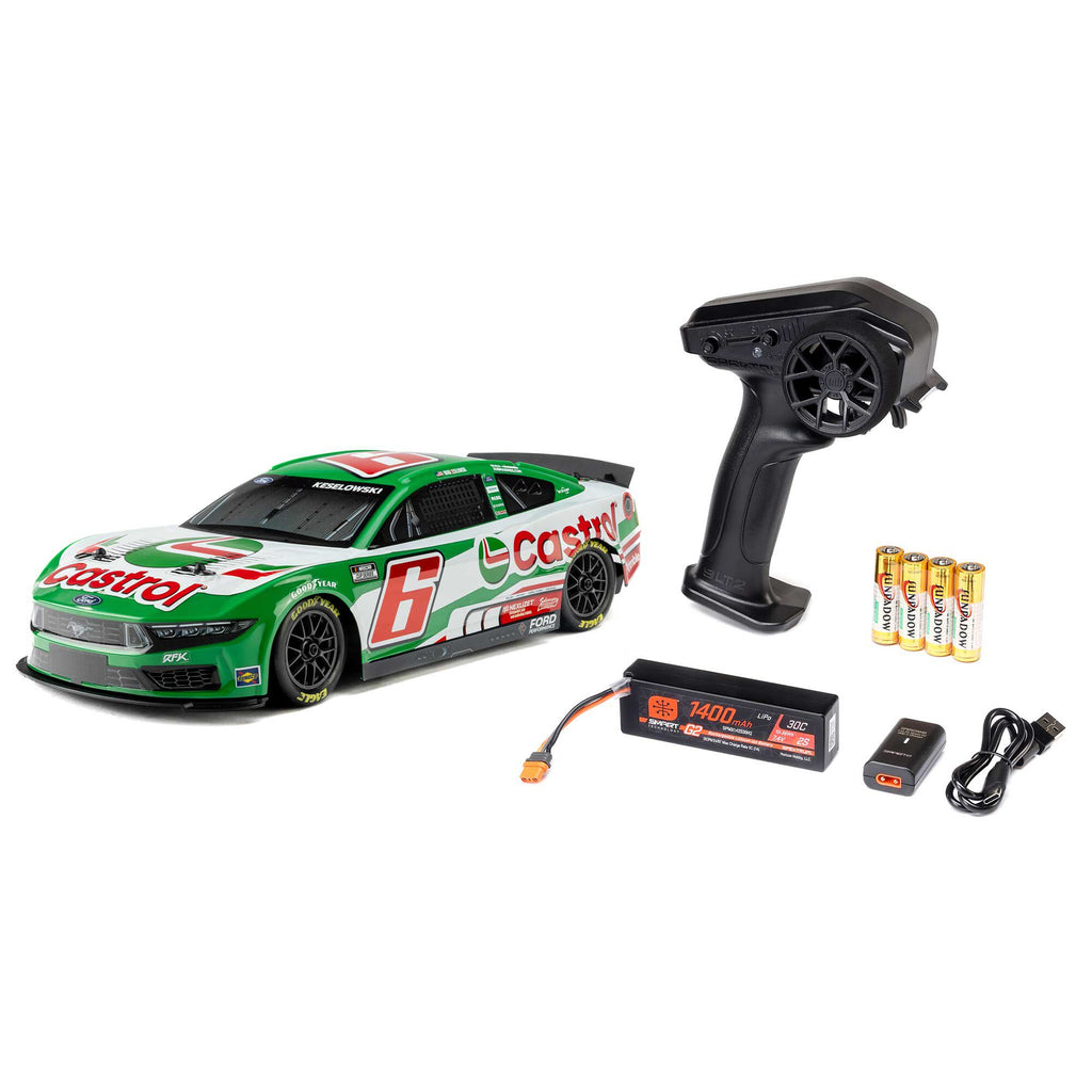 LOS1122606  1/12 NASCAR RC Race Car Brad Keselowski No. 6 2026 Castrol Ford Mustang 2S AWD RTR Brushed On-Road (Battery & Charger Included)