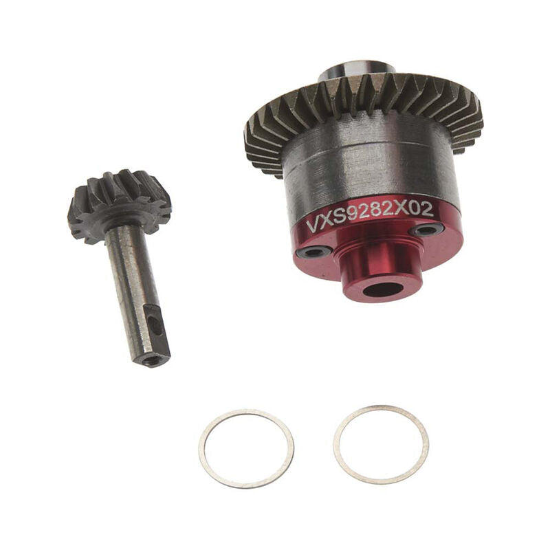 Hot Racing Steel Spiral Gear Set with Aluminum Cover Plate: Traxxas 1/16