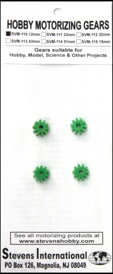 Plastic Gears 12mm x 6mm 10-teeth (3mm ID) (4)