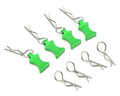 1/10 Green Alum EZ Pulls, 4pcs and Body Clips (8pcs)