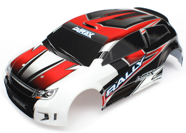 Body, LaTrax 1/18 Rally, red (painted)/ decals