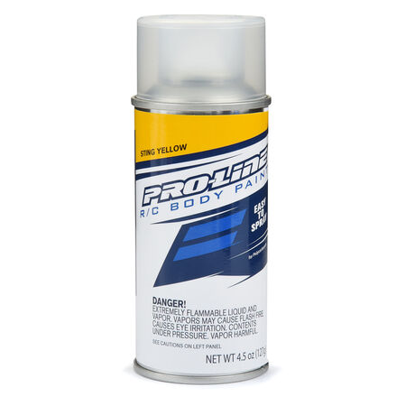 Pro-Line RC Body Spray Paint - Sting Yellow Spray cans are the easiest way to get a custom color onto your clear RC body. Whether it be a one-color wonder or a multicolor masterpiece, Pro-Line has you covered!