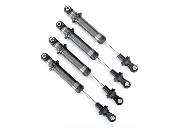 Shocks, GTS, silver aluminum (assembled without springs) (4) (for use with #8140 TRX-4 Long Arm Lift Kit)