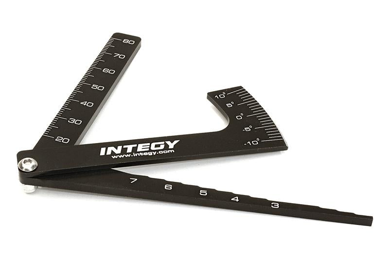 Aluminum Alloy Ruler, Ride Height 1.5-to-7.0mm& Camber Gauge for 1/10 TC & Drift C27287BLACK
