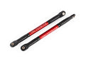Push rods, aluminum (red-anodized), heavy duty (2) (assembled with rod ends and threaded inserts)