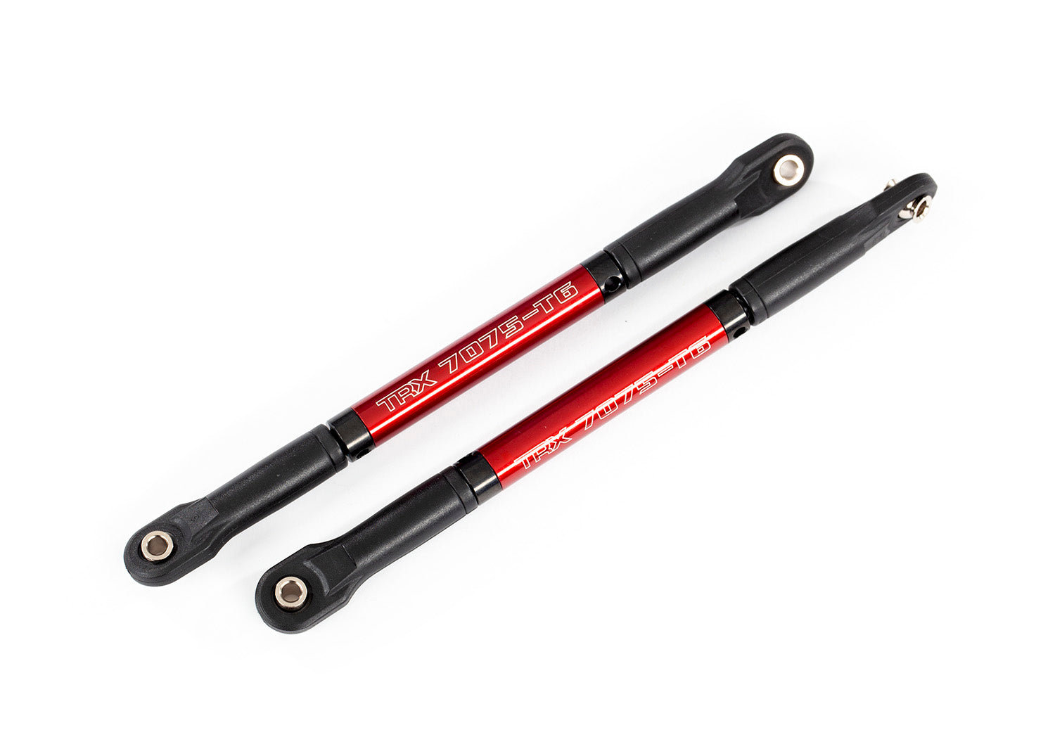 Push rods, aluminum (red-anodized), heavy duty (2) (assembled with rod ends and threaded inserts)