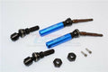GPM RACING TRAXXAS SLASH 4X4 BLUE METAL REAR CVD DRIVESHAFTS W/ ALUMINUM WHEEL HEXES SSLA1277RH-B