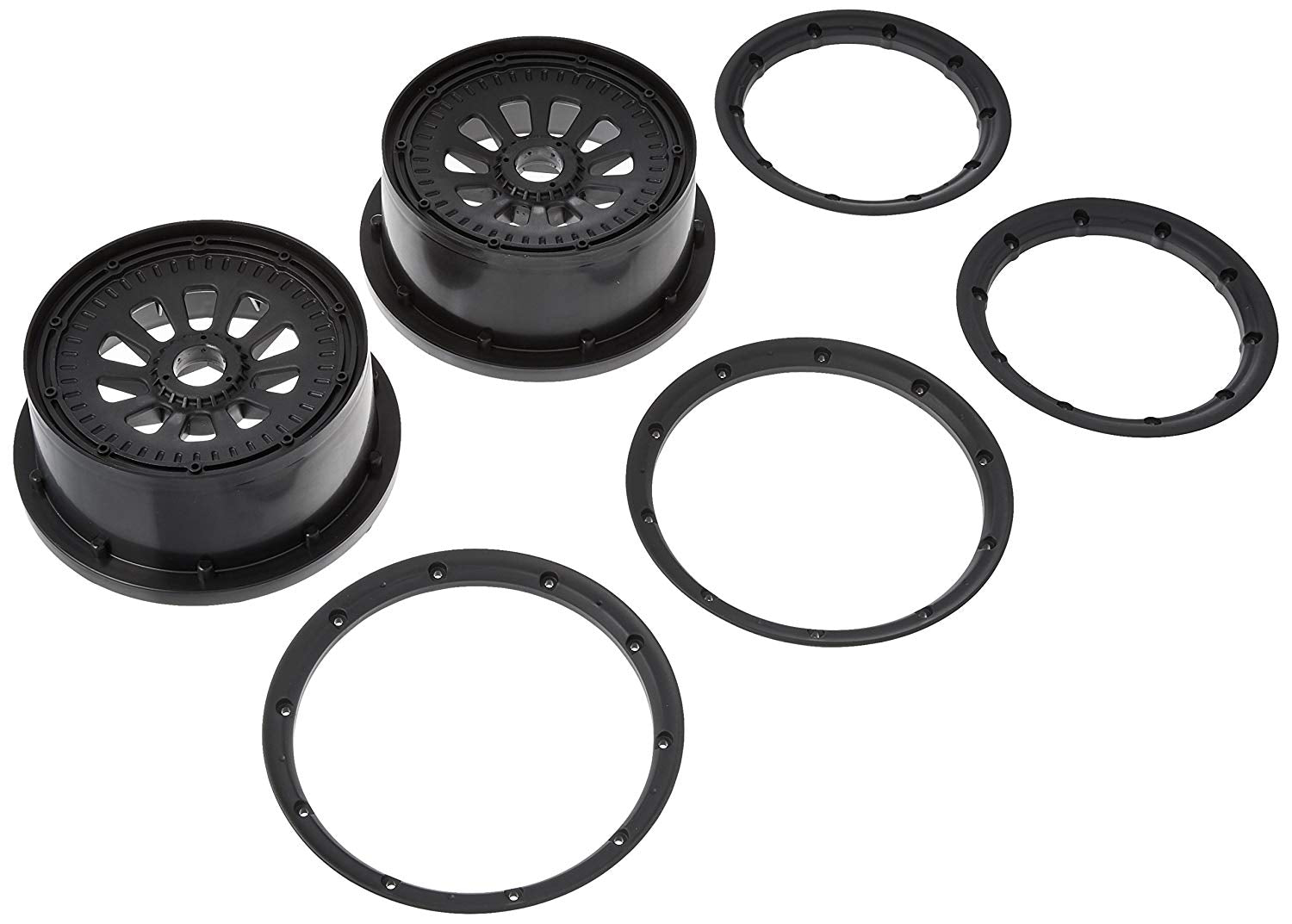 Wheel & Beadlock Set, Black (2), 5T