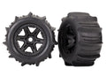 Tires & wheels, assembled, glued (black 3.8' wheels, paddle tires, (2) (TSM rated) ship lower 48 inc