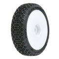 Electron 2.0 F/R Tires Mounted 7mm White (4) for Losi Micro-B
