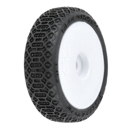 Electron 2.0 F/R Tires Mounted 7mm White (4) for Losi Micro-B