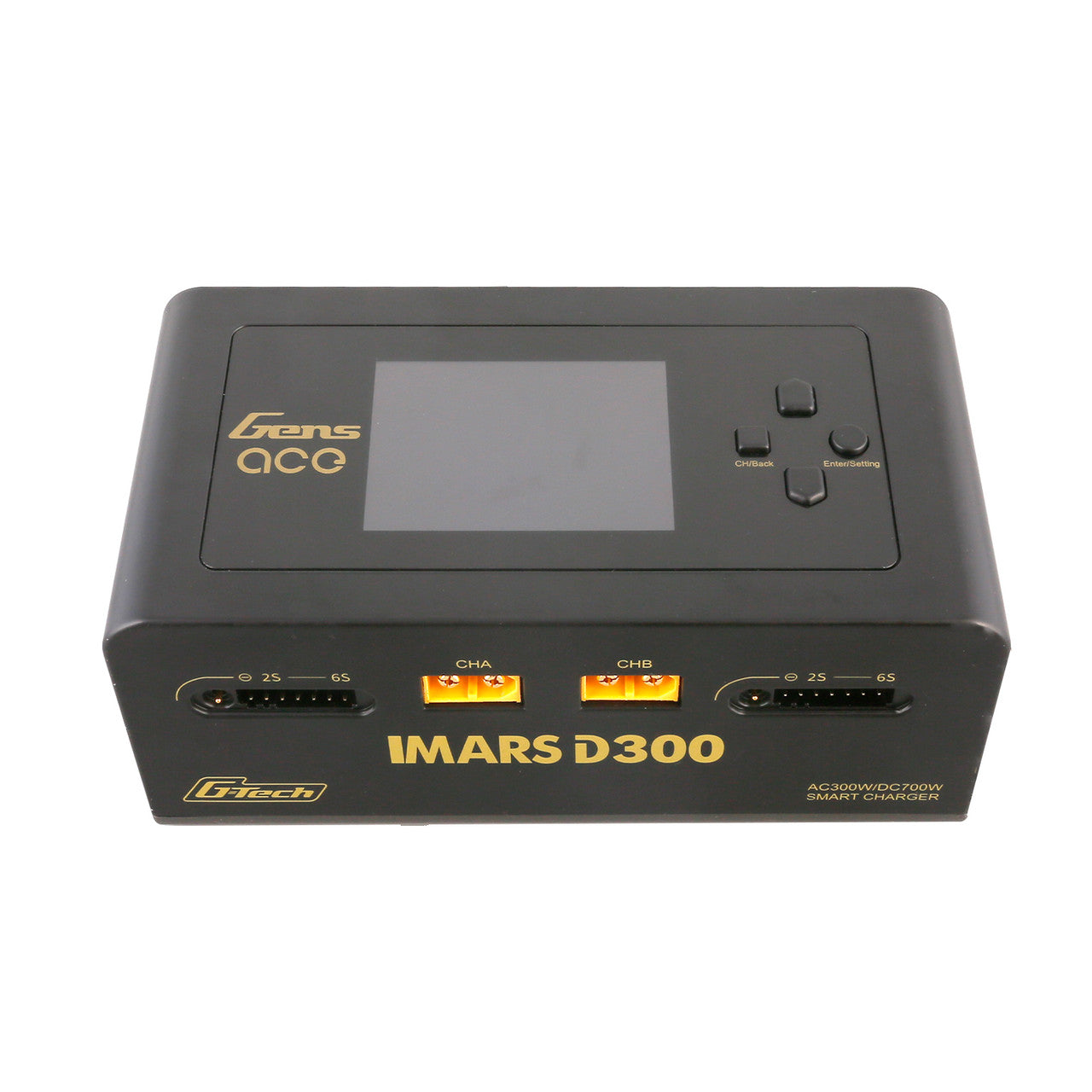 GensAce Imars Dual Channel AC200W/DC300W Balance Charger black WITH BLUETOOTH
