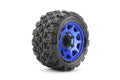 1/10 ST 2.8 EX-King Cobra Tires Mounted on Metal Blue Claw Rims, Medium Soft, Glued, 12mm 1/2" Offse