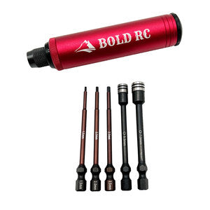 BOL10610  Trail 1/4" Pocket Driver 5 Tip Set & Machined Aluminum Handle