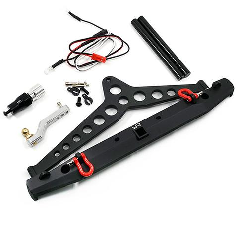 YEAH RACING AXIAL SCX10 / TRAXXAS TRX-4 ALLOY REAR BUMPER W/ LED LIGHTS YA-0549