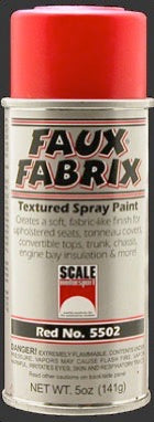 Red Faux Fabrix Textured Spray Paint - 5 Oz can of Acrylic spray paint.