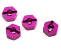 12mm Aluminum Wheel Hex Purple 4pcs