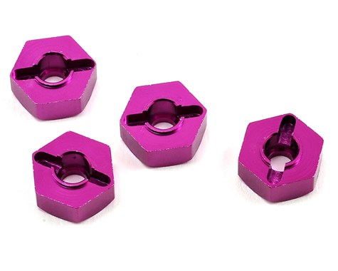 12mm Aluminum Wheel Hex Purple 4pcs