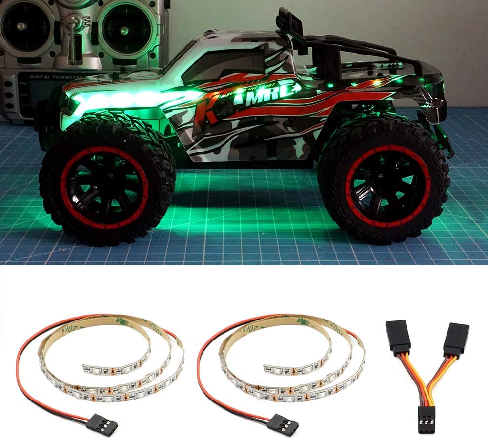LED Light Strip for RC Fixed Wing Airplane Flying Wing Plane AR Wing Drone Model Car Truck (Green)