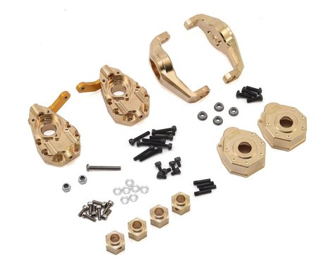 YEAH RACING TRAXXAS TRX-4 BRASS PARTS SET - HUBS KNUCKLES HEXES PORTAL TRX4-S01
