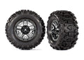 Tires & wheels, assembled, glued (black chrome 2.8' wheels, Sledgehammer™ tires, foam inserts) (2) (TSM® rated)(Ground Ship INC)