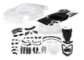 Body, Chevrolet Corvette Stingray (clear, trimmed, requires painting)/ decal sheet (includes side mirrors, spoiler, grilles, vents, hardware, & clipless mounting)