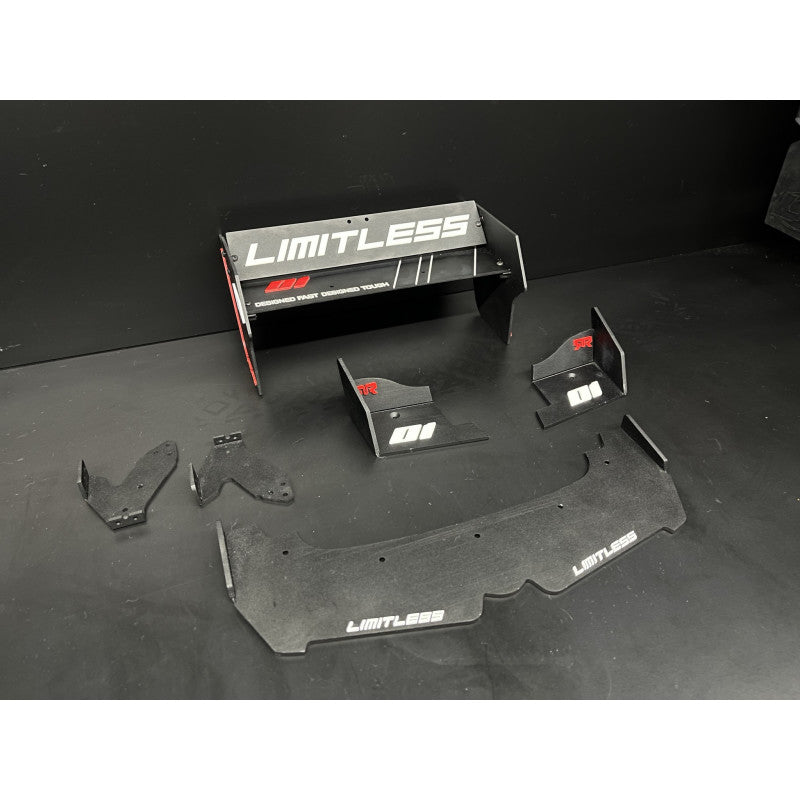 KIT FRONT WING / BOTTOM PLATE / ACTIVE REAR WING BLACK V2.0  (2) PACKAGE