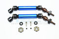 TRAXXAS SLASH 4X4 STEEL + ALUMINIUM FRONT CVD DRIVE SHAFT WITH 12MM X 6MM WHEEL HEX - 1PR (BLUE)