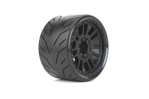 1/8 SMT 4.0 Black Phoenix Tires Mounted on Black Claw Rims, Medium Soft, Belted, 17mm 0" Offset