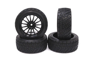 RCE3481BK  1/10 HPI Rally Off-Road WR8 Flower Line Black Wheels (4pcs)