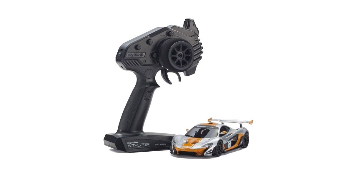 MINI-Z RWD McLaren P1™ GTR Silver/Orange Readyset RTR 32324SO