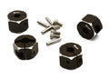 12mm Hex Wheel (4) Hub 9mm Thick for 1/10 Axial, Tamiya, TC & Drift OBM-1375BLACK