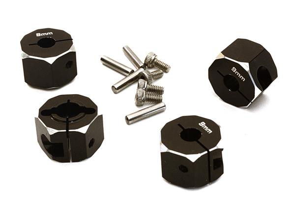 12mm Hex Wheel (4) Hub 9mm Thick for 1/10 Axial, Tamiya, TC & Drift OBM-1375BLACK