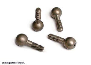 Pivot balls, hard-anodized 7075-T6 aluminum (4)/ pivot ball cap bushings (4)