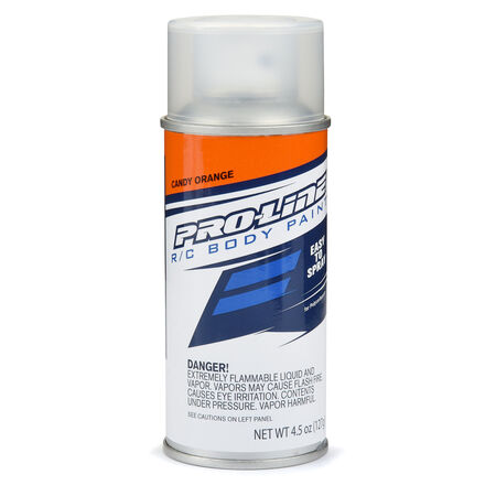 Pro-Line RC Body Spray Paint - Candy Orange Spray cans are the easiest way to get a custom color onto your clear RC body. Whether it be a one-color wonder or a multicolor masterpiece, Pro-Line has you covered!