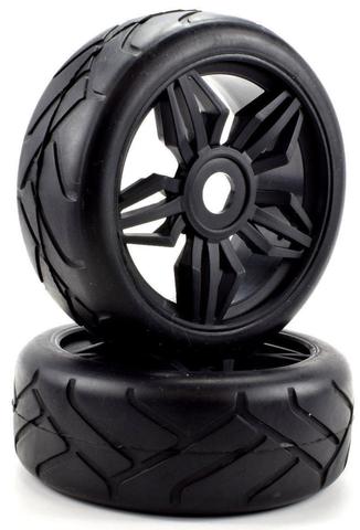 Apex RC Products 1/8 On-Road Black Diamond Wheels & Super Grip Tire Set #6025