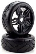 Apex RC Products 1/8 On-Road Black Diamond Wheels & Super Grip Tire Set #6025