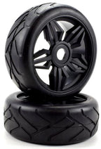 Apex RC Products 1/8 On-Road Black Diamond Wheels & Super Grip Tire Set #6025