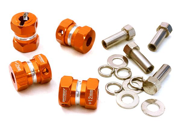 12mm Hex Wheel (4) Hub +12mm Offset for 1/10 Scale Truck & Buggy C27012ORANGE