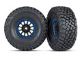Tires and wheels, assembled, glued (Method Race Wheels, black with Blue  beadlock, BFGoodrich Baja KR3 tires) (2)