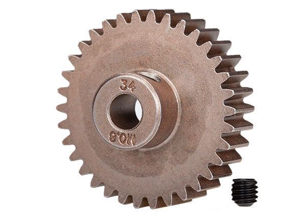 Gear, 34-T pinion (0.8 metric pitch, compatible with 32-pitch) (fits 5mm shaft)/ set screw