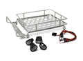 1/10 Scaler Metal Grid Roof Rack, Oval Lights - Silver