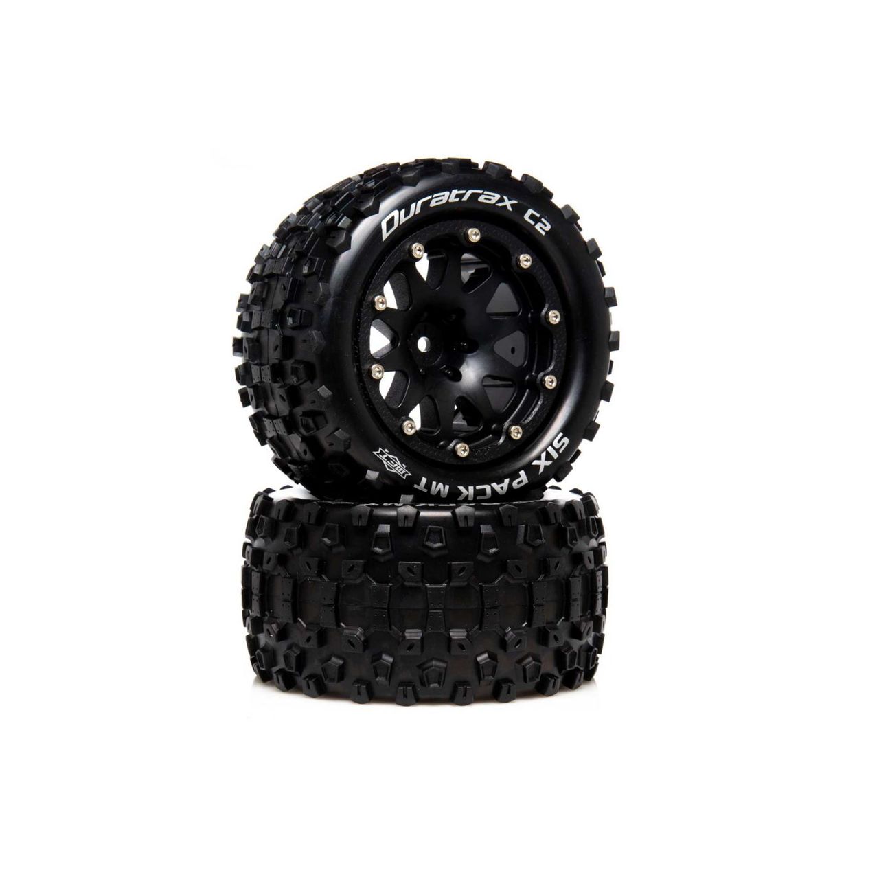 DuraTrax .5 Offset Black Six Pack MT Belted 2.8 2WD Mounted Rear Tires (2) DTXC5520
