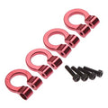 ACC80802 1/10 Scale Alum Red Tow Shackle D-Rings (4)
