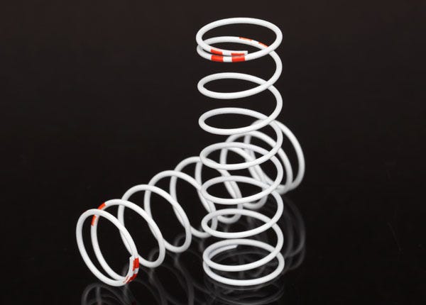 Spring, shock, white (GTR xx-long) (0.711 rate orange) (1 pair)