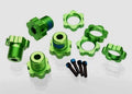 5353G Wheel Hubs Splined 17mm Green Anodized (4)
